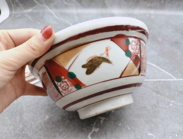 古玩陶瓷五彩蓋碗拍賣，當前價格350元