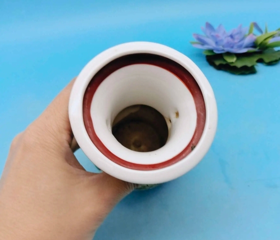 古玩陶瓷出口創匯期花卉紋雙耳盤口瓶拍賣,當前價格198元