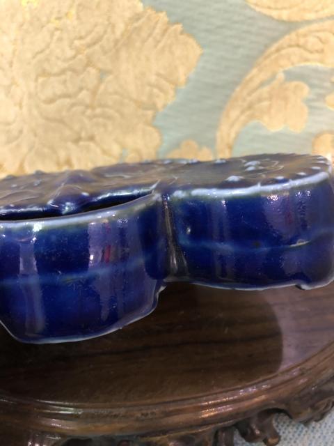 古玩陶瓷新春放漏民國】霽藍釉蝴蝶型文房器拍賣,當前價格3300元