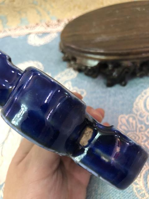 古玩陶瓷新春放漏民國】霽藍釉蝴蝶型文房器拍賣,當前價格3300元