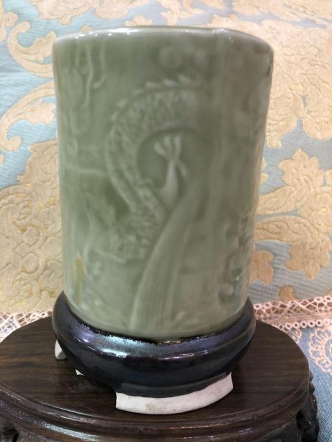 古玩陶瓷冬青釉龍紋筆筒拍賣,當(dāng)前價(jià)格1188元