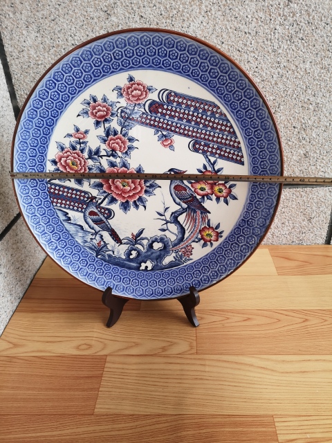 古玩陶瓷六十至八十年代青花粉彩花鳥紋盤拍賣，當(dāng)前價(jià)格680元