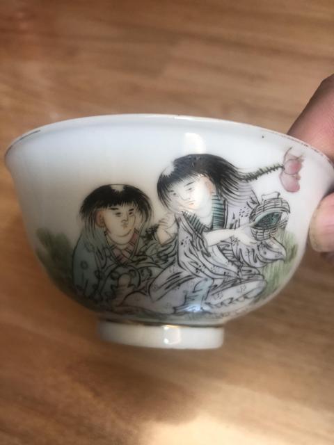 古玩陶瓷民國(guó)和合二仙彩繪小碗拍賣(mài),當(dāng)前價(jià)格555元