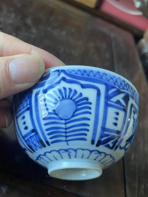 古玩陶瓷清末青花杯一對拍賣，當前價格600元