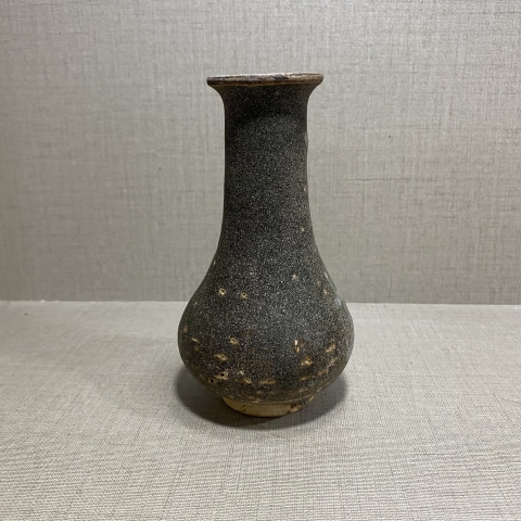 古玩陶瓷宋代褐釉點彩長頸瓶拍賣，當前價格1999元