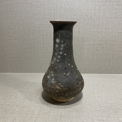 古玩陶瓷宋代褐釉點彩長頸瓶拍賣，當前價格1999元