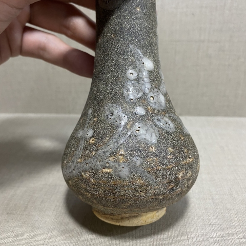 古玩陶瓷宋代褐釉點彩長頸瓶拍賣，當前價格1999元