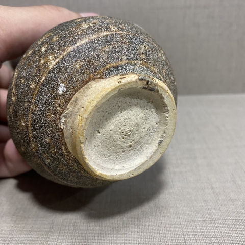 古玩陶瓷宋代褐釉點彩長頸瓶拍賣，當前價格1999元