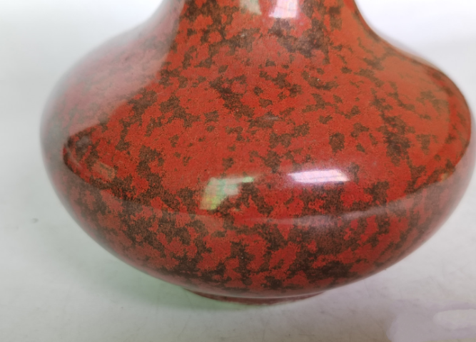 古玩陶瓷紅釉瓶拍賣,當前價格130元