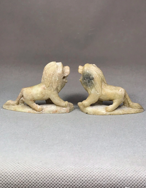 古玩陶瓷壽山石獅子像一對拍賣,當前價格1888元