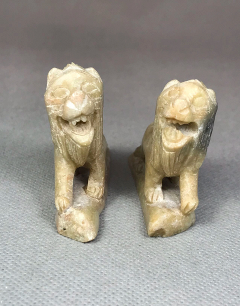 古玩陶瓷壽山石獅子像一對拍賣,當前價格1888元