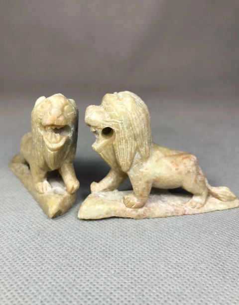 古玩陶瓷壽山石獅子像一對拍賣,當前價格1888元