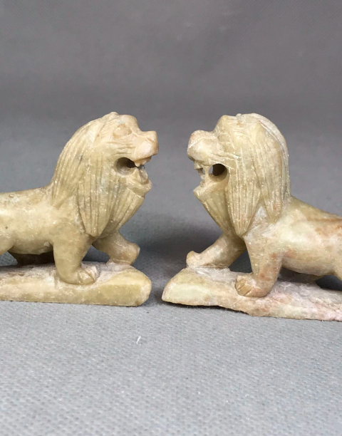 古玩陶瓷壽山石獅子像一對拍賣,當前價格1888元