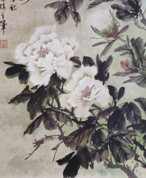 古玩字畫海派名家黃幻吾入室弟子周志康園芳玉姿手工原裱立軸拍賣,當前價格1688元