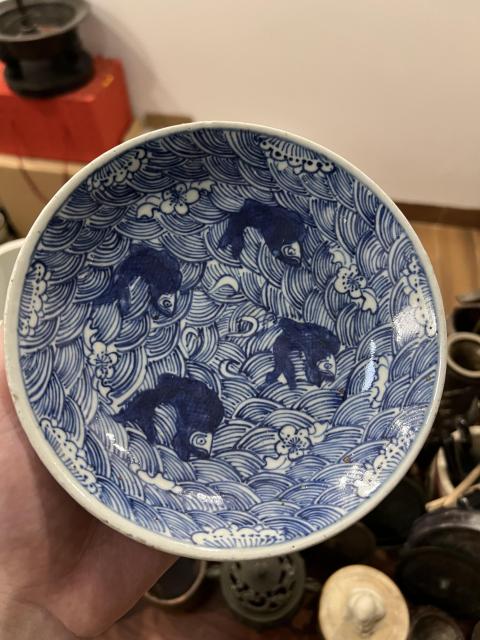 古玩雜項青花魚紋盤拍賣，當前價格299元