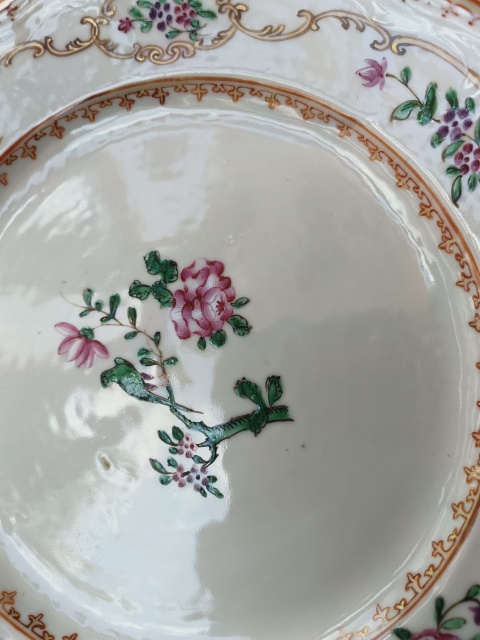 古玩陶瓷【清乾隆】精品花鳥紋彩繪花口盤拍賣,當前價格2980元