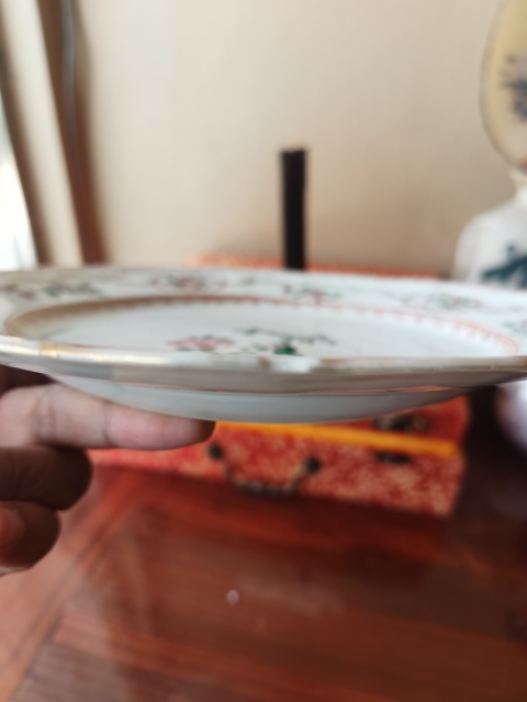 古玩陶瓷【清乾隆】精品花鳥紋彩繪花口盤拍賣,當前價格2980元