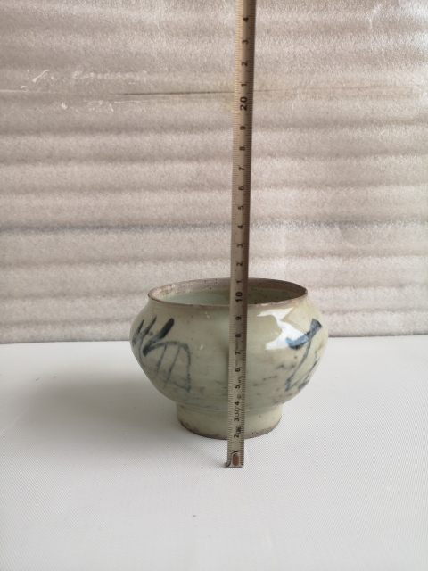 古玩陶瓷晚清青花文字罐拍賣,當前價格398元