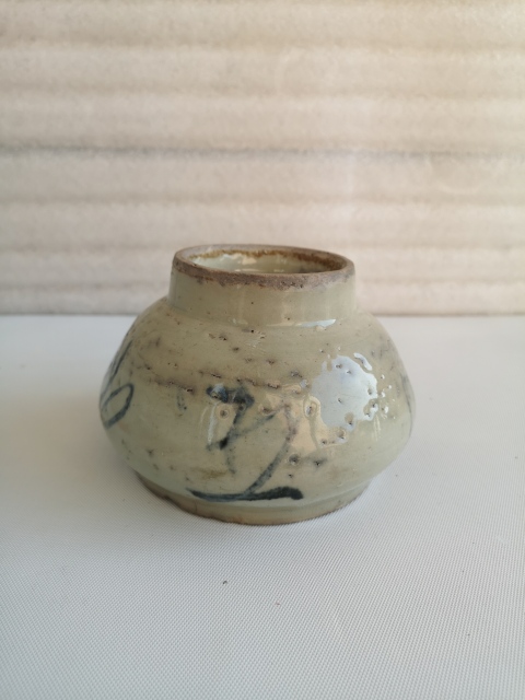 古玩陶瓷晚清青花文字罐拍賣,當前價格398元