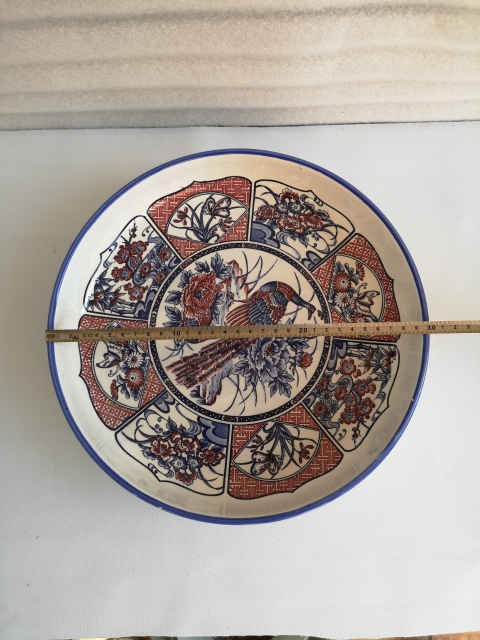 古玩陶瓷上世紀晚期花鳥紋彩瓷盤拍賣,當前價格398元