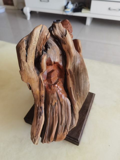 古玩雜項崖柏根雕倒留香插擺件拍賣,當(dāng)前價格369元