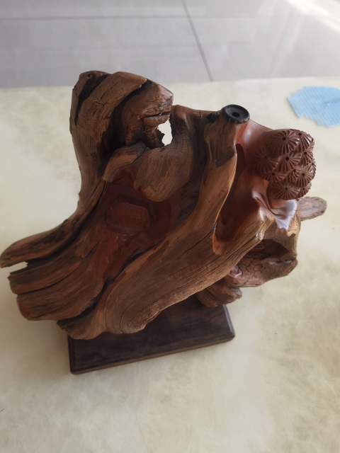 古玩雜項崖柏根雕倒留香插擺件拍賣,當(dāng)前價格369元