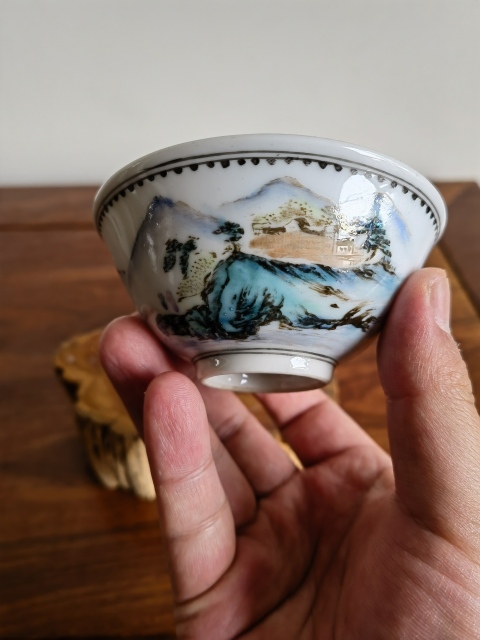 古玩陶瓷民國山水紋茶園拍賣，當前價格350元