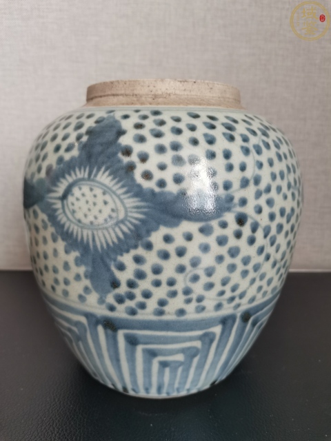 古玩陶瓷清中.花卉青花罐拍賣,當(dāng)前價格496元