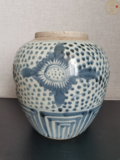 古玩陶瓷清中.花卉青花罐拍賣,當(dāng)前價格496元