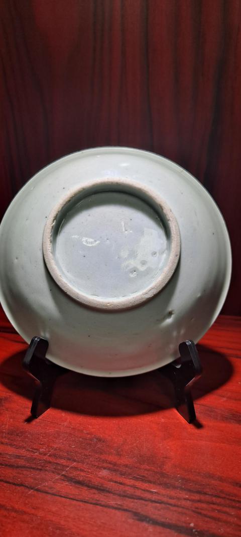 古玩陶瓷清中早藍料彩盤拍賣，當前價格1800元