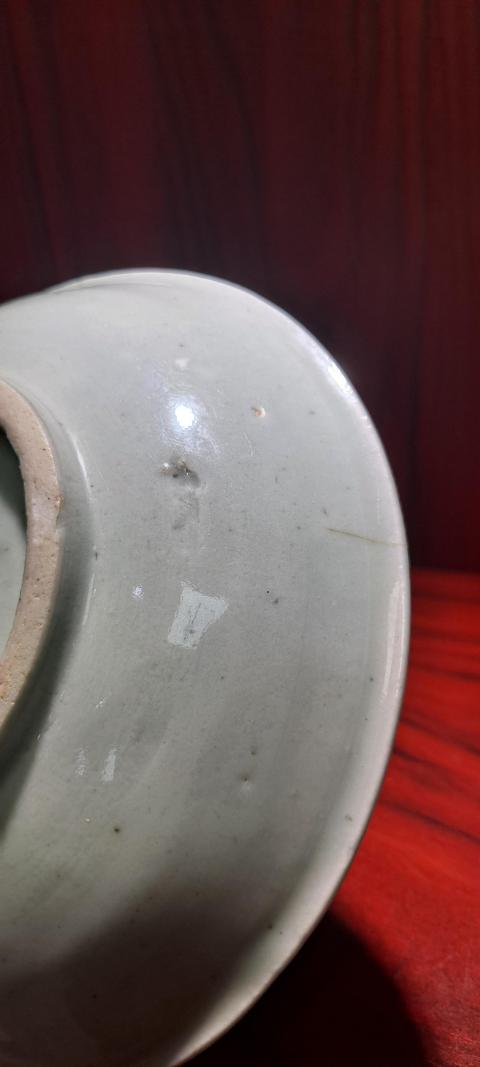 古玩陶瓷清中早藍料彩盤拍賣，當前價格1800元