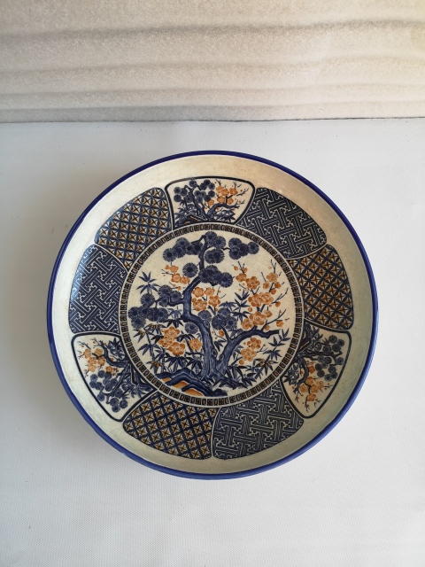 古玩陶瓷歲寒三友松竹梅彩瓷盤拍賣,當前價格398元
