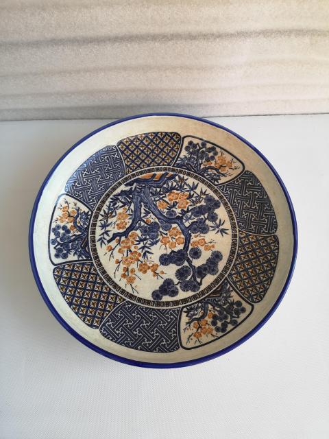 古玩陶瓷歲寒三友松竹梅彩瓷盤拍賣,當前價格398元