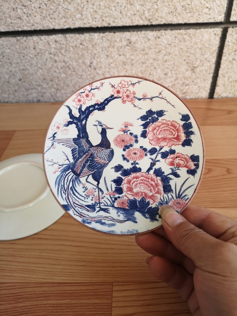 古玩陶瓷日本昭和花鳥紋彩繪盤拍賣,當前價格260元