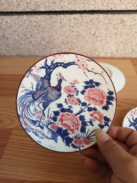 古玩陶瓷日本昭和花鳥紋彩繪盤拍賣,當前價格260元