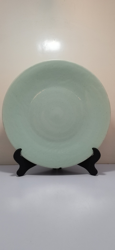 古玩陶瓷豆青釉盤拍賣，當前價格4800元