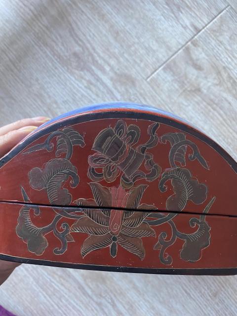 古玩陶瓷晚清青花花鳥紋瓷片蓋盒拍賣,當前價格450元