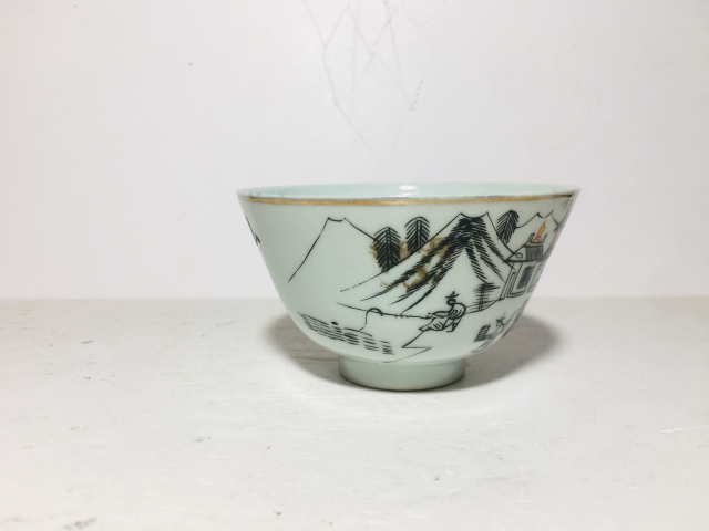 古玩陶瓷墨彩山水人物漁耕教讀紋茶園拍賣，當前價格0元