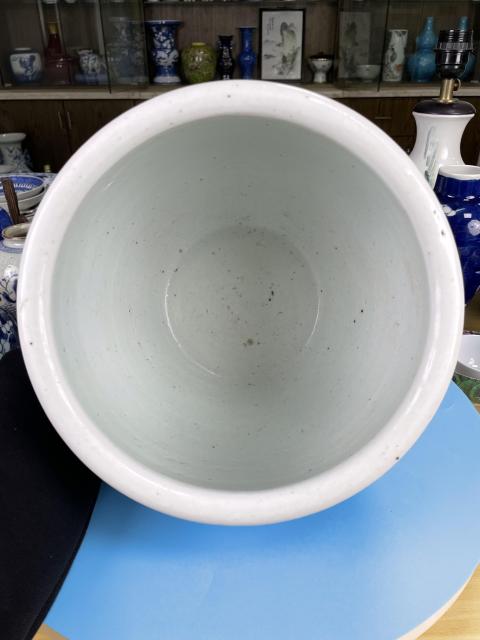 古玩陶瓷清嘉慶 精品青花淡描花卉紋卷缸(蘇州文物商店庫出)拍賣,當前價格5300元
