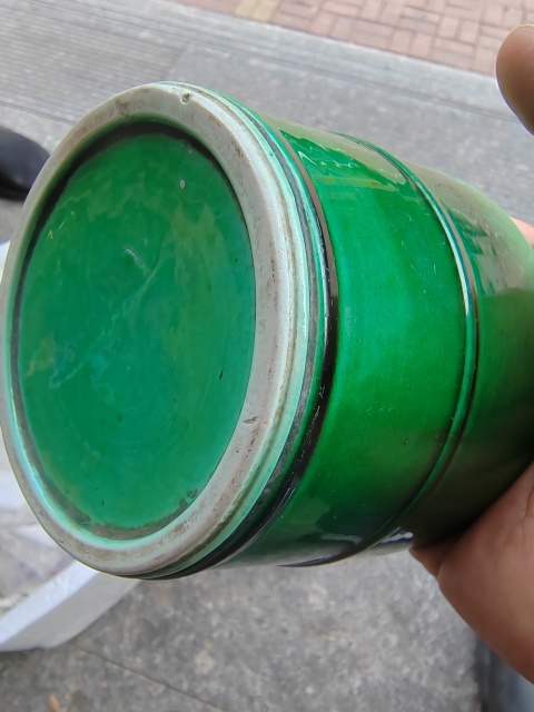 古玩陶瓷民國瓜皮綠顏料罐拍賣，當(dāng)前價格1600元