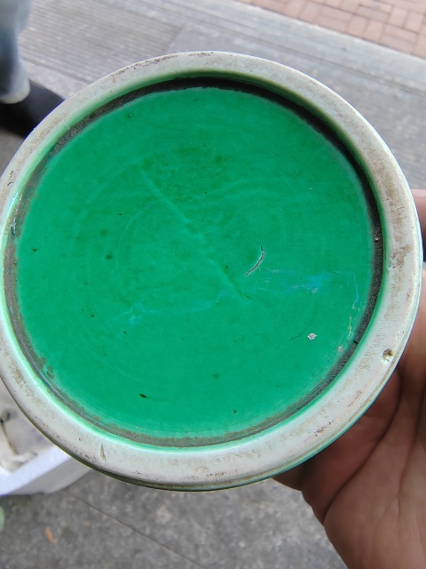 古玩陶瓷民國瓜皮綠顏料罐拍賣，當(dāng)前價格1600元