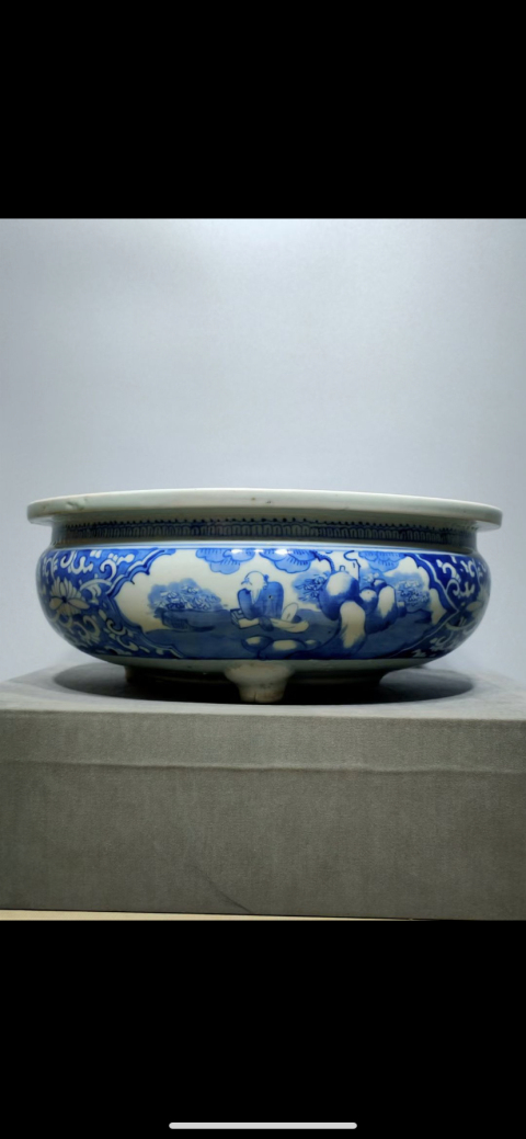 清康煕青花竜紋香炉 茶道具 香道具 装飾品 現代工芸品 置物 工芸品