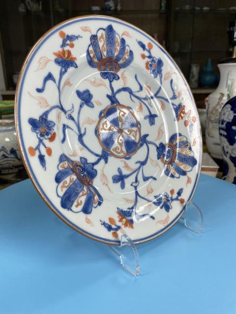 古玩陶瓷康熙極品青花五彩描金徽章紋盤(英國貴族定制)拍賣,當前價格1600元