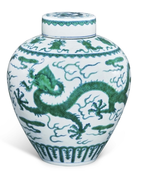 古玩陶瓷清乾隆 斗彩綠龍蓋罐（御用官窯）拍賣，當(dāng)前價格1390000元