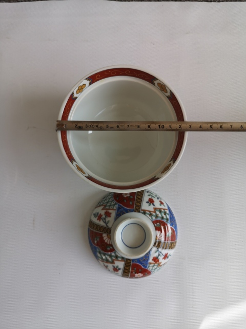 古玩陶瓷六十至八十年代花卉紋彩繪蓋杯拍賣,當前價格298元