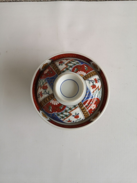古玩陶瓷六十至八十年代花卉紋彩繪蓋杯拍賣,當前價格298元