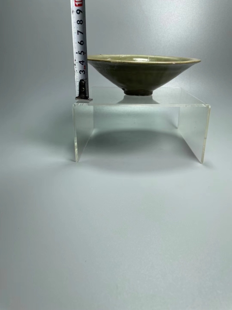 古玩陶瓷耀州窯青釉旋風紋盞拍賣，當前價格4888元