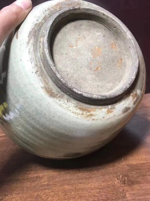 古玩陶瓷清中.哥釉青花錢紋罐拍賣，當前價格1650元