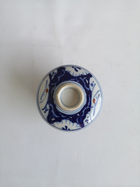 古玩陶瓷出口創(chuàng)匯期青花加彩蓋碗拍賣,當前價格398元