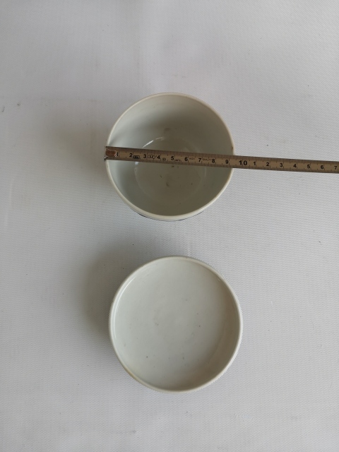 古玩陶瓷出口創(chuàng)匯期青花加彩蓋碗拍賣,當前價格398元